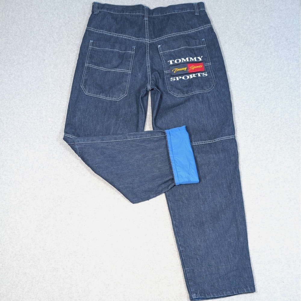 Tommy Hilfiger Sports Jeans Mens Size 36 ( 37 x 32.5 ) Baggy Skater Blue Cuff